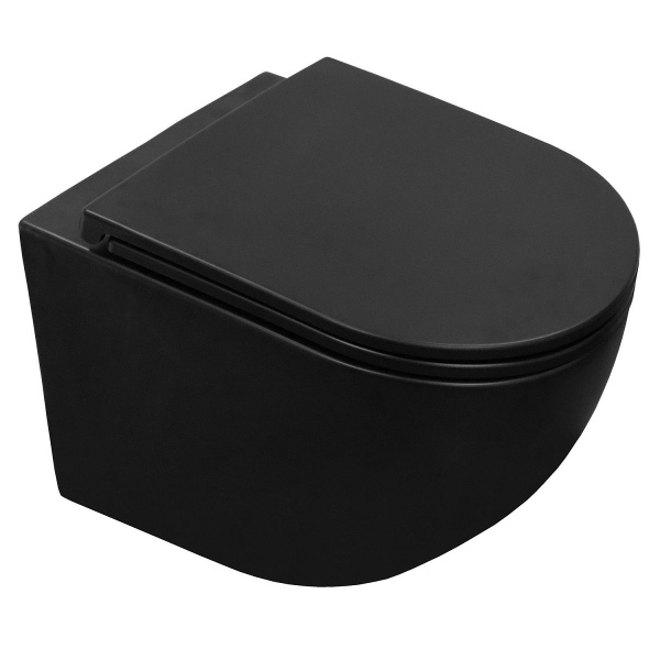 Унитаз подвесной Azario Grado черный матовый AZ-0046-UQ1-MB (детальная фотография), подвесные