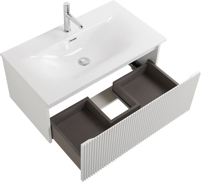 Тумба под раковину подвесная BelBagno Uno 80 см Bianco Opaco UNO-800-1C-SO-BO (детальная фотография), моноблок
