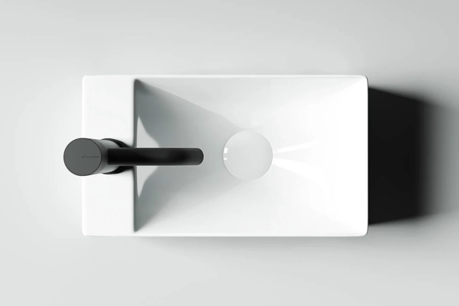 Раковина Sancos Element 38 см прямоугольная CN5008 (детальная фотография), современные, hi-tech