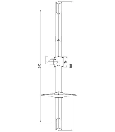 Штанга для душа Lemark хром LM8066C (детальная фотография), штанги для душа