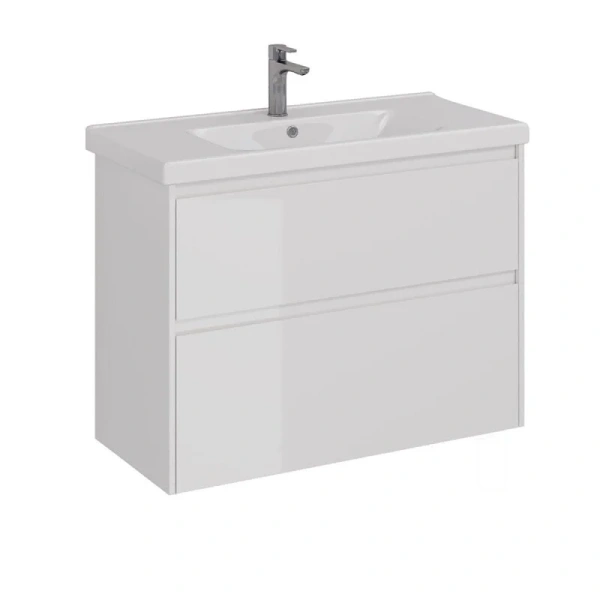 Тумба под раковину подвесная Lemark Combi 100 см белый глянец LM03C100T (детальная фотография)