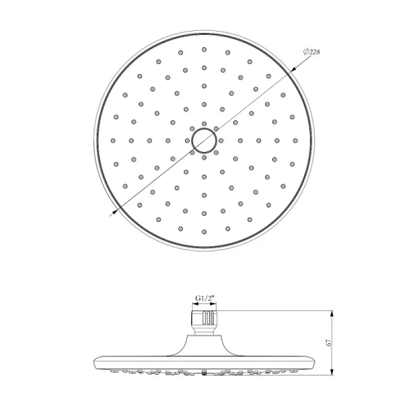 Верхний душ Lemark хром LM8130C (детальная фотография), верхние души