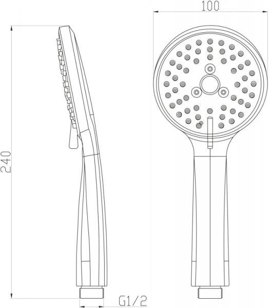 Лейка для душа BelBagno Nova из ABS-пластика BB-D1C4 (детальная фотография), душевые лейки