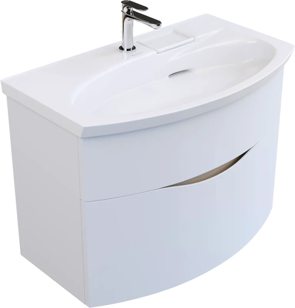 Тумба под раковину подвесная Kerama Marazzi Riva 80 cм белая RV.80\WHT.M (детальная фотография), комплект (набор)