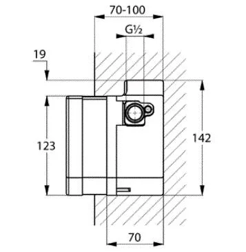 Внутренняя часть смесителя Kludi Zenta латунь 38004 (детальная фотография), нет в наличии
