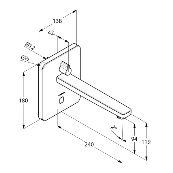Смеситель для раковины Kludi Zenta электронный 3840005 (детальная фотография), для раковины