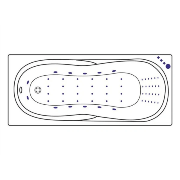 Ванна гидромассажная Excellent Sekwana Nano 170 x 75 см, белый/золото, WAEX.SEK17.NANO.GL (детальная фотография), приставные, встраиваемые
