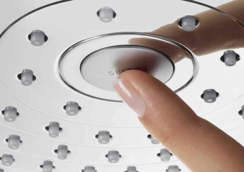 Верхний душ Hansgrohe Raindance Select белый/хром 26466400 (детальная фотография), хром, белые