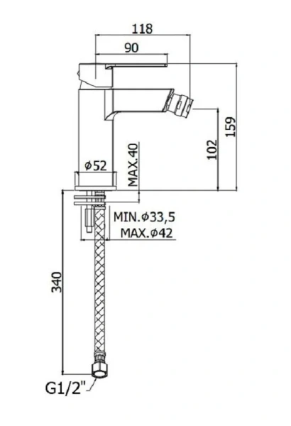 Смеситель для биде Paffoni Ringo RIN131 однорычажный (детальная фотография), для биде