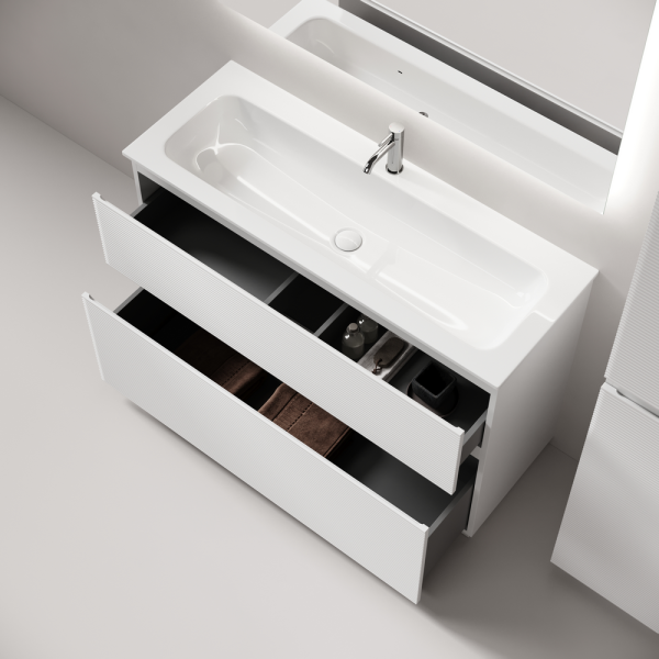 Тумба под раковину напольная Sancos Folk Floor 120 см bianco FL120FW (детальная фотография), современная, hi-tech