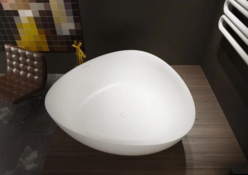 Ванна из искусственного камня Riho Ovideo 160х160 см белая B125001105 (детальная фотография)