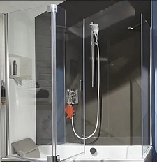 Шторка для ванны Jacob Delafon Capsule 120х140 серый блестящий