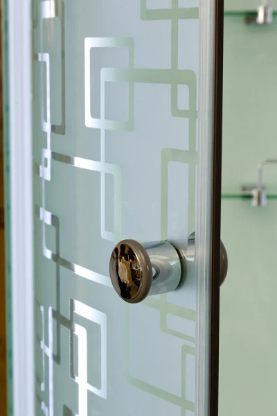 Душевая кабина Deto EM 120x80 см с led освещением левая EM1512LNLED (детальная фотография), со стеклянными задними стенками