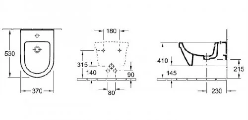 Биде подвесное Villeroy & Boch Architectura альпийский белый 54840001 (детальная фотография), современные, hi-tech