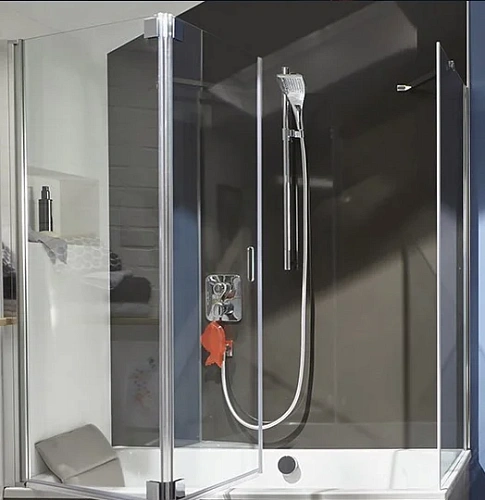 Шторка для ванны Jacob Delafon Capsule 120х140 серый блестящий - фото 2