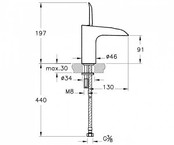 Смеситель для раковины VitrA T4 A42475EXP (детальная фотография), для раковины