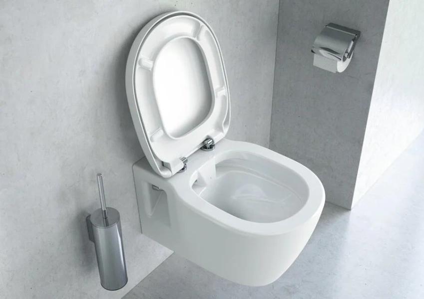 Унитаз подвесной Ideal Standard Connect безободковый с сиденьем микролифт E822301 (детальная фотография), современные, hi-tech, круглые