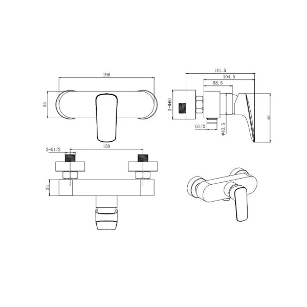 Душевой комплект Акватек Вега хром AQ1032CR (детальная фотография), душевые комплекты, наборы