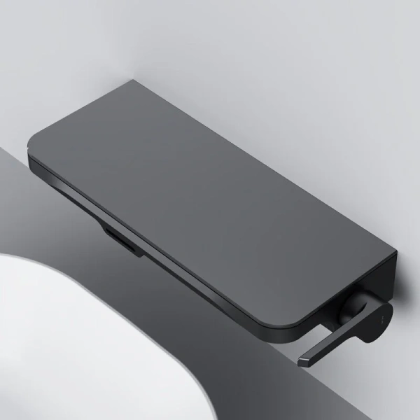 Смеситель для раковины Am.Pm Func черный матовый F8F72722 (детальная фотография), из латуни, прямоугольная форма