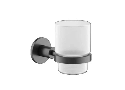 Стакан для ванной Sancos Base вороненая сталь - фото 4