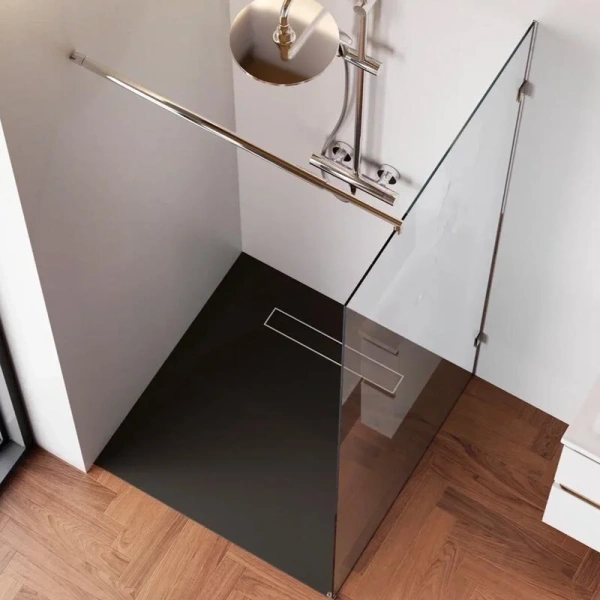 Душевая перегородка Am.Pm X-Joy 90 см профиль хром W94WI-90-F1-MTE (детальная фотография), хром