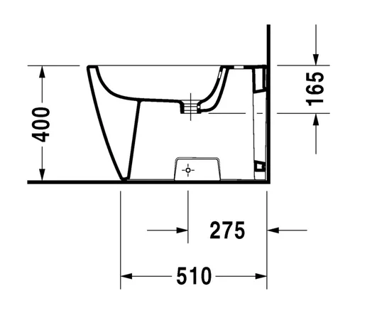 Биде напольное Duravit Happy D.2 225910 (детальная фотография), прямоугольной формы