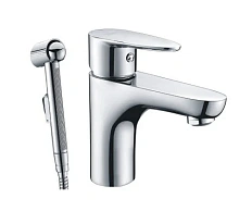 Смеситель с гигиеническим душем WasserKRAFT Leine хром