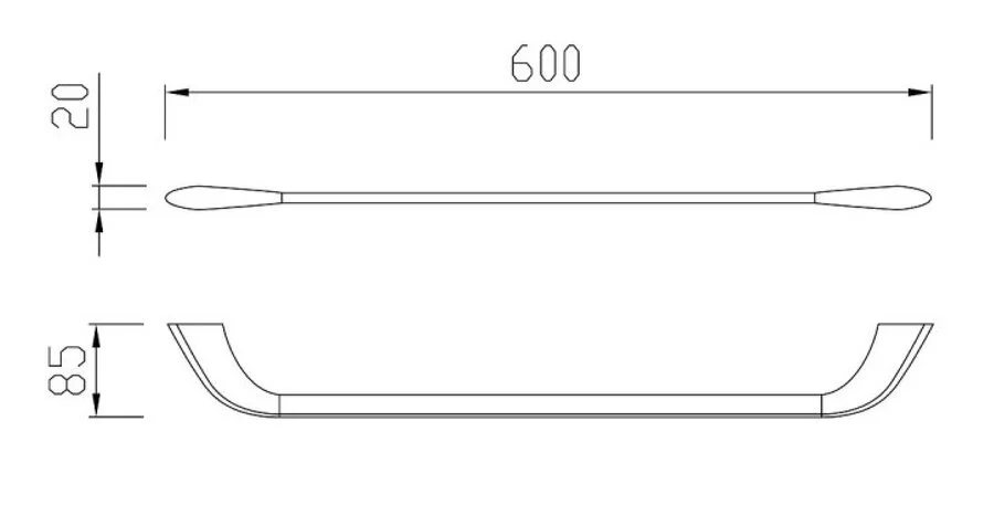 Полотенцедержатель Cezares Liner хром LINER-TH-60-01 (детальная фотография), современные, hi-tech