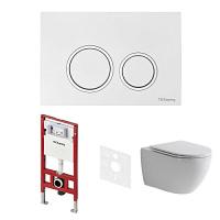 Унитаз с инсталляцией Tece TECEspring панель смыва белая