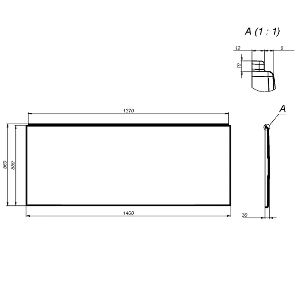 Фронтальная панель Am.Pm X-Joy 140 см белая W94A-140-070W-P (детальная фотография), по запросу