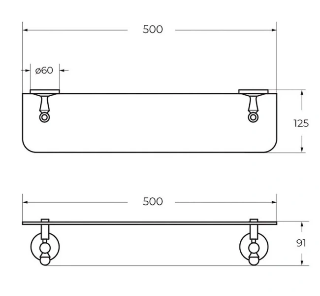 Полка, цвет хром-золото, Art&Max Antic AM-E-2682AL (детальная фотография), в наличии