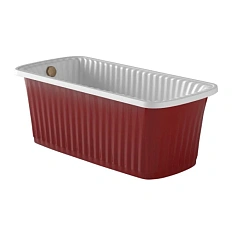 Ванна из искусственного камня Migliore Olivia Panello 174х80 см красная, фурнитура бронза