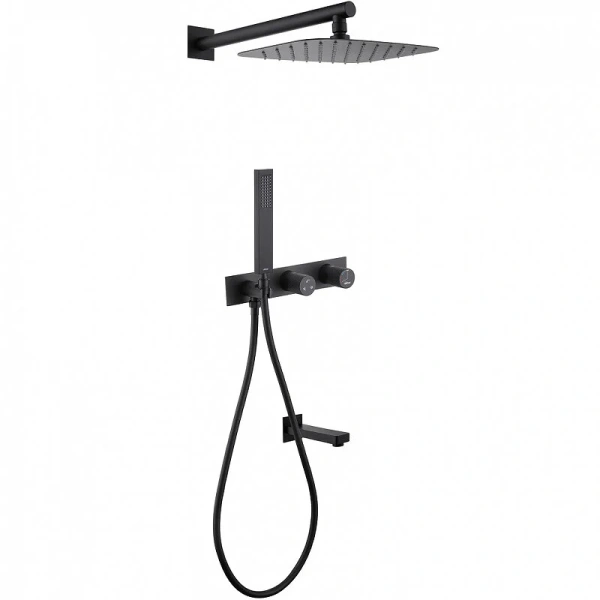Душевой комплект Abber Rund черный матовый AF8717B (детальная фотография)