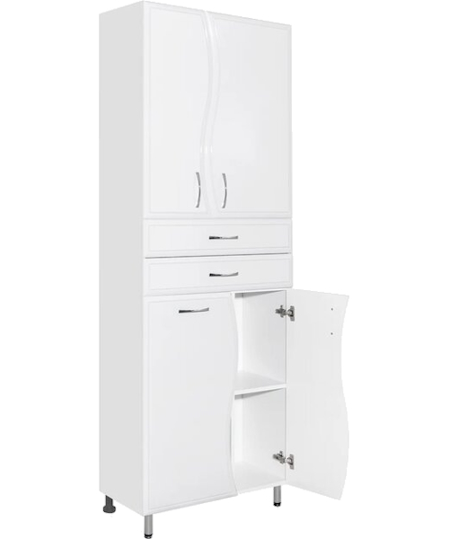 Шкаф-пенал напольный Style Line Волна 70 см белый ЛС-000010050 (детальная фотография), напольные