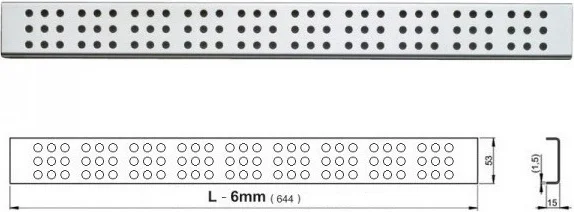 Решетка Alcaplast 65 см хром матовый CUBE-650M (детальная фотография), решетка