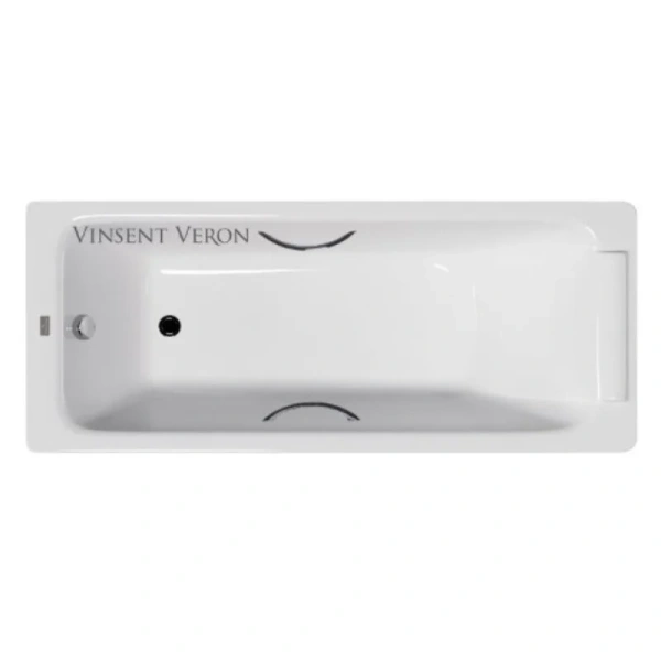 Чугунная ванна Vinsent Veron Italon VIT1707045H/E60327CH, 170 x 70 см, ручки хром, цвет белый (детальная фотография)