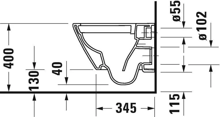 Унитаз подвесной Duravit D-Neo белый 2587090000 (детальная фотография), фарфор, керамика