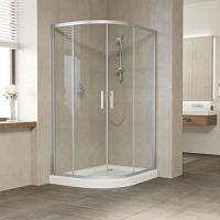 Душевой уголок профиль матовый хром стекло прозрачное Vegas-glass