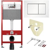Инсталляция для унитаза Tece TECEbase 2.0 клавиша белая матовая