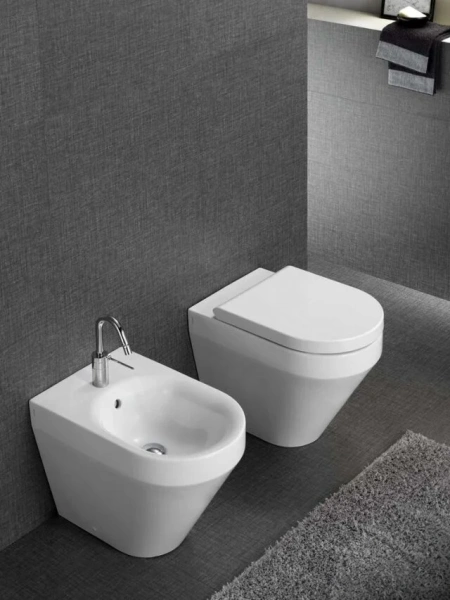 Унитаз приставной Hatria Daytime YXV701 35х55 см (детальная фотография), современные, hi-tech, круглые