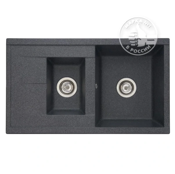 Мойка для кухни Акватон Делия 87 см графит 1A716232DE210 (детальная фотография)