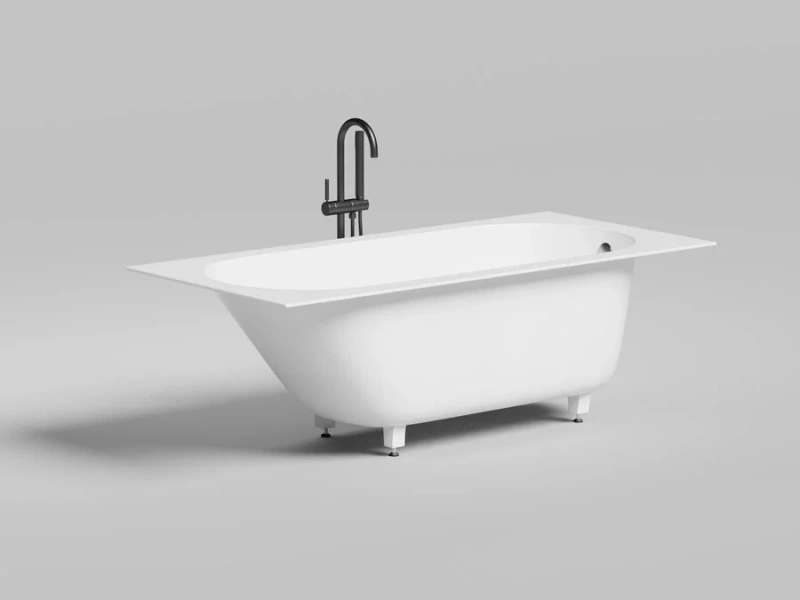 Ванна из искусственного камня Salini Ornella 170x80 см белый глянцевый 102314G (детальная фотография), приставные, встраиваемые