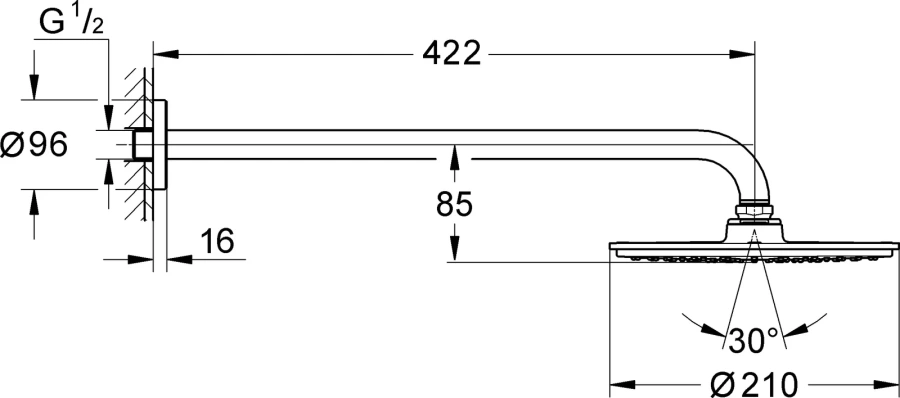 Верхний душ Grohe Rainshower Cosmopolitan 26171 (детальная фотография), хром, белые index_1