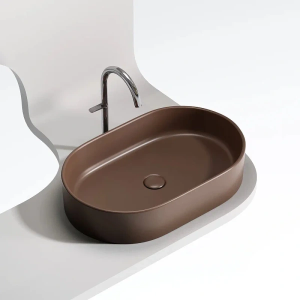 Раковина Ceramicanova Element 60 см темно-коричневая CN6048MDB (детальная фотография), накладные (на столешницу)
