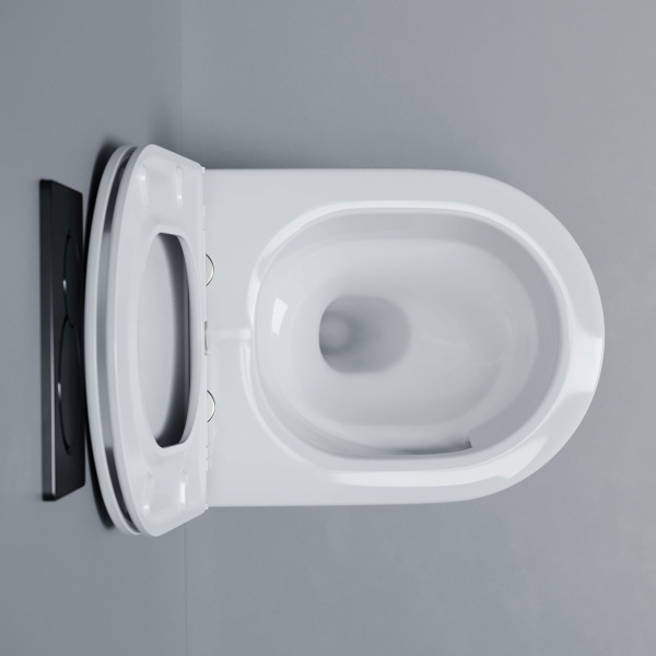 Унитаз подвесной Ceramicanova Voga сиденье микролифт CN4012T (детальная фотография), фарфор, керамика