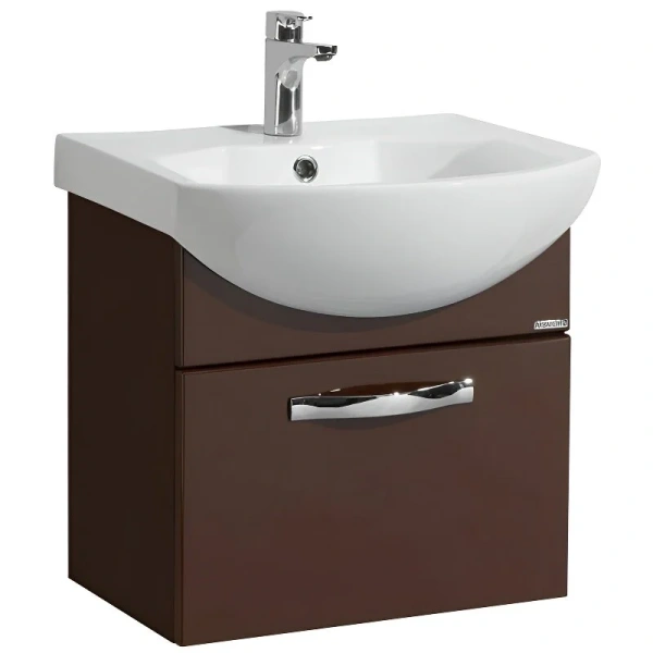 Тумба под раковину подвесная Акватон Ария 50 см коричневая 1A140301AA430 (детальная фотография)