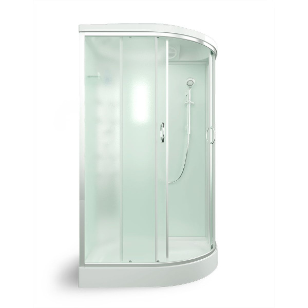 Душевая кабина, задняя стенка белая, стекло матовое, Erlit Comfort ER 4512P-С3 (детальная фотография), 120х80