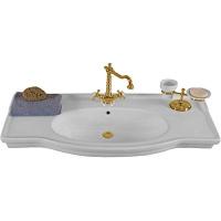 Раковина-консоль керамическая, цвет белый, 1 отв. под смес., с кольцом перелива цвета хром, La Beaute Michel LA83120