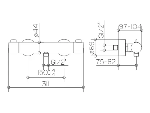 Смеситель для душа, хром, Keuco Plan Blue 53924 010100 (детальная фотография), для душа