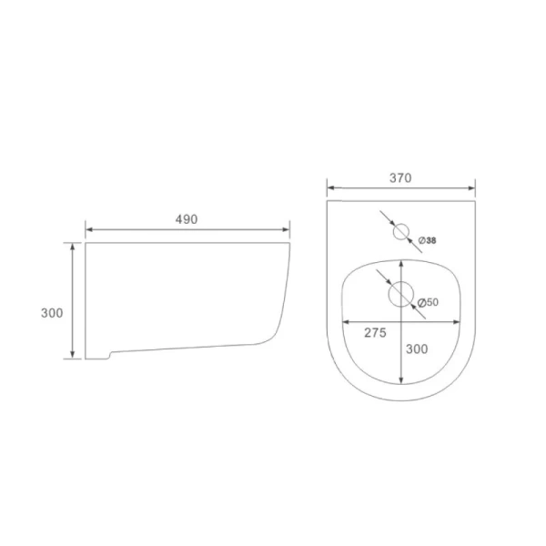Биде подвесное Vincea Evo белое VB1-34S (детальная фотография), современные, hi-tech